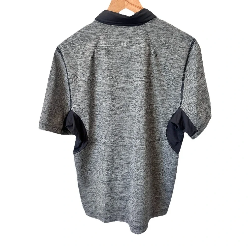 Lululemon Precision Polo Shirt Mens  Large Heather Gray Black Tennis Golf - Picture 3 of 4